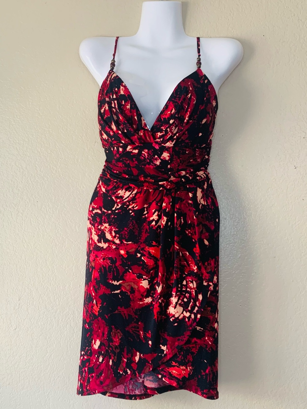 SPEECHLESS Y2K Floral Burgundy Tie Back Babydoll Romantic Goth Dress Size L - Picture 2 of 8
